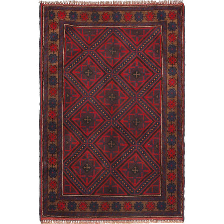 Baluchi Rug Handmade Multi Floral 2x4 ft