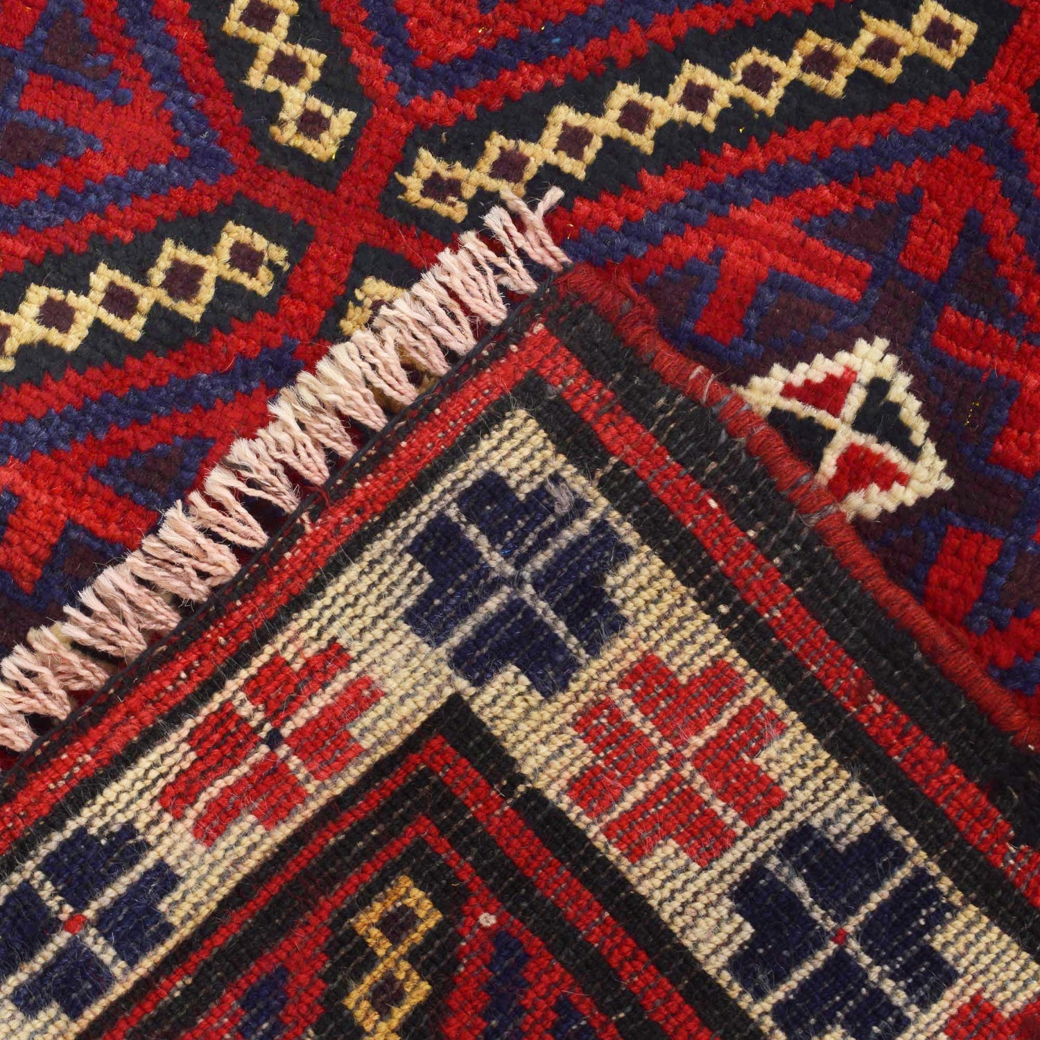 Baluchi Rug Handmade Red Floral 2x4 ft