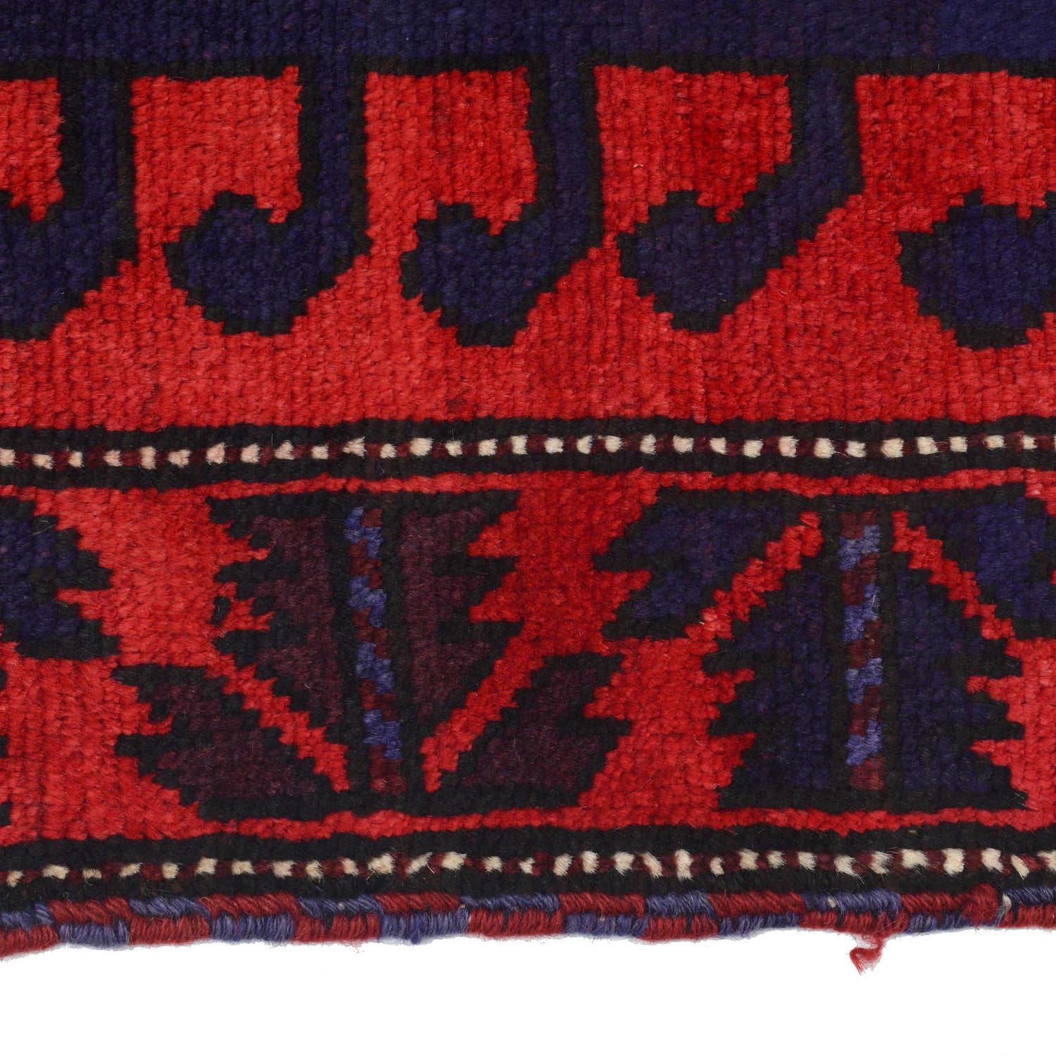 Baluchi Rug Handmade Red Geometric 3x5 ft