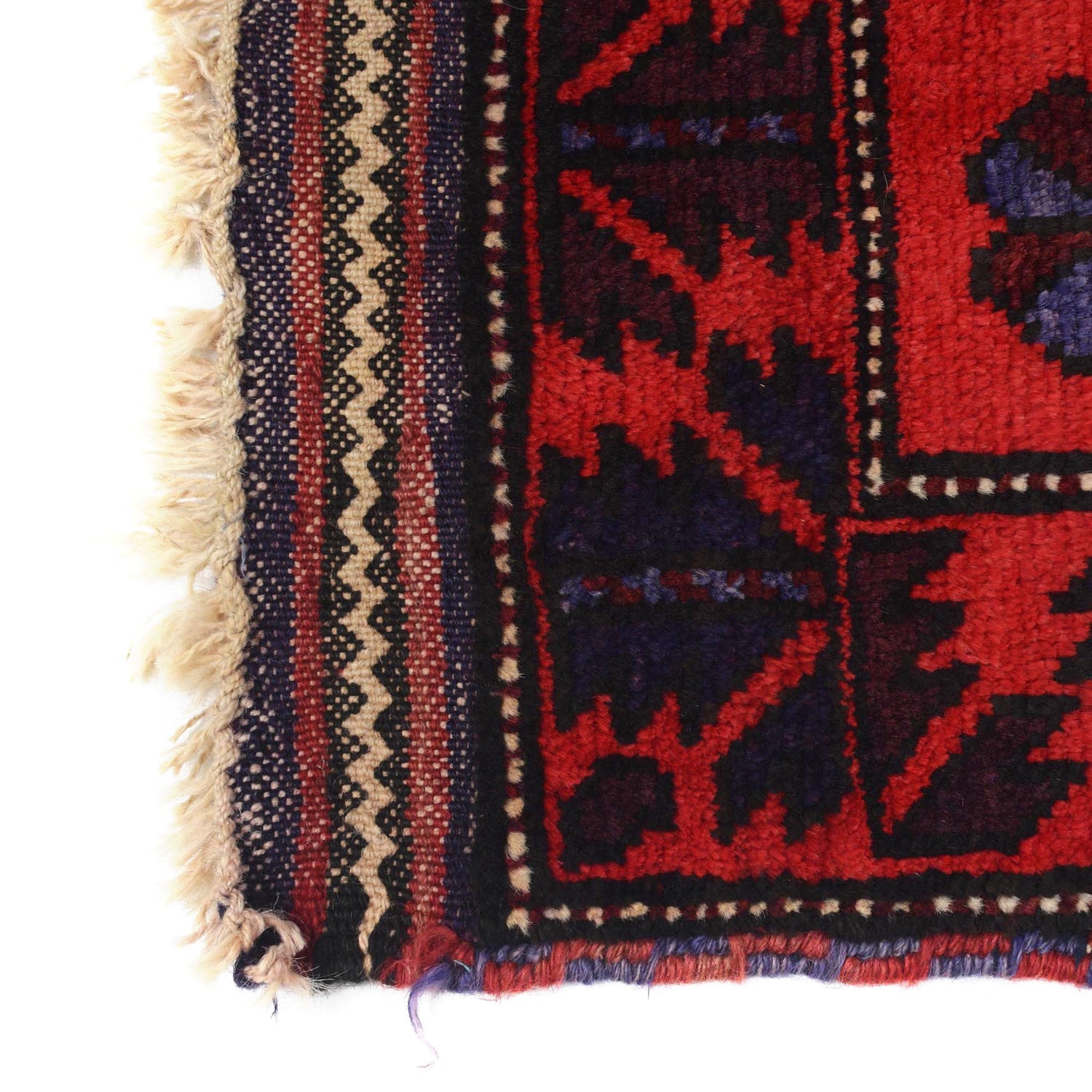 Baluchi Rug Handmade Red Geometric 3x5 ft