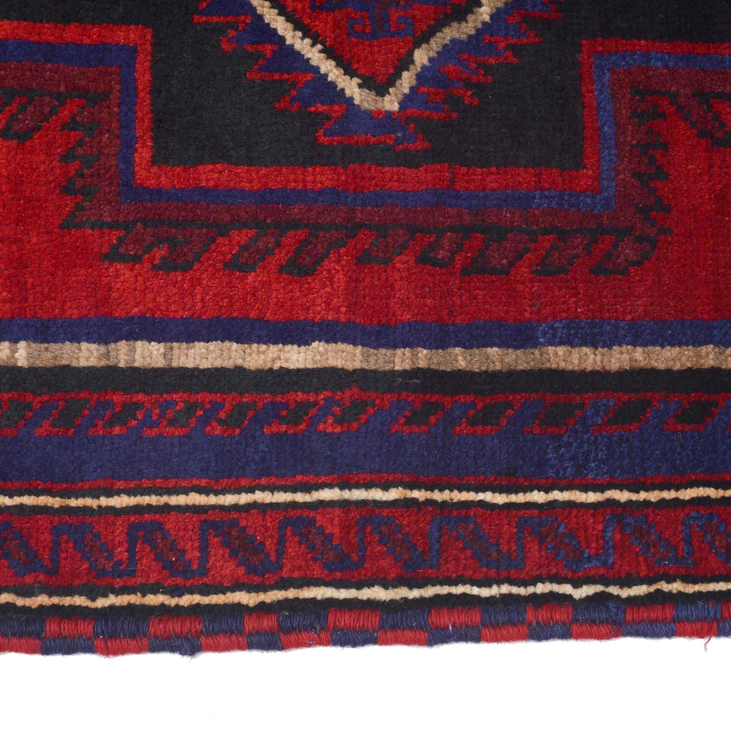 Baluchi Rug Handmade Navy Blue Floral 2x4 ft