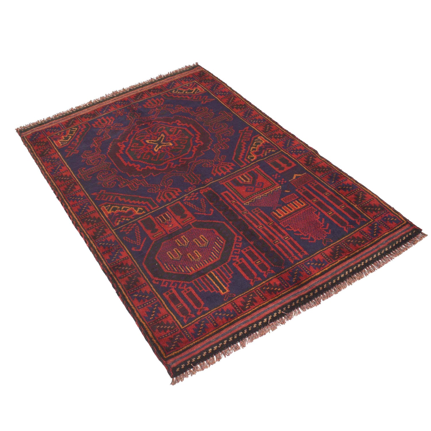Baluchi Rug Handmade Multi Prayer Design 3x5 ft