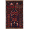 Baluchi Rug Handmade Multi Prayer Design 3x5 ft