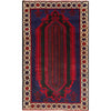 Baluchi Rug Handmade Navy Blue Geometric 3x5 ft