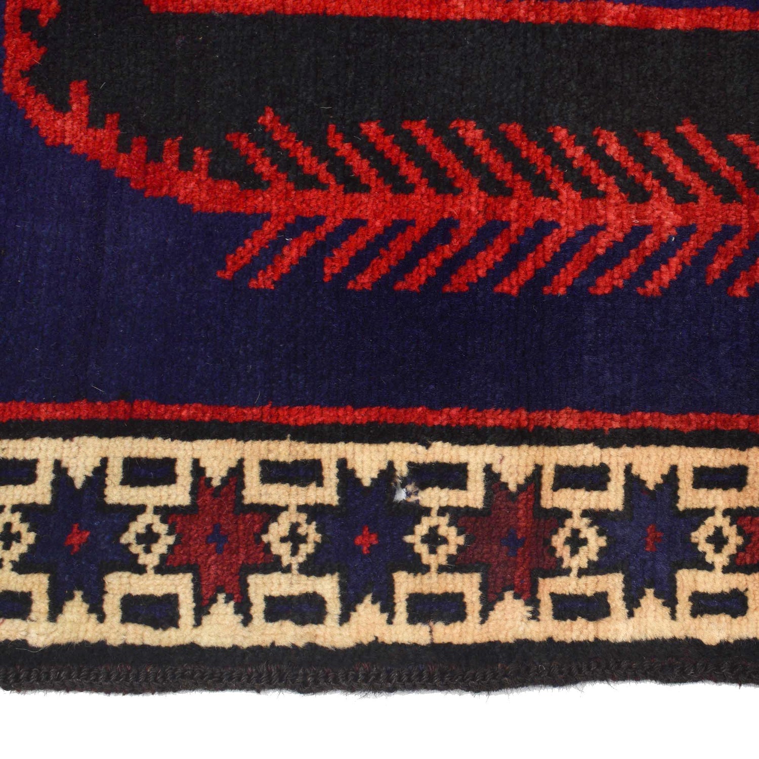 Baluchi Rug Handmade Navy Blue Geometric 3x5 ft