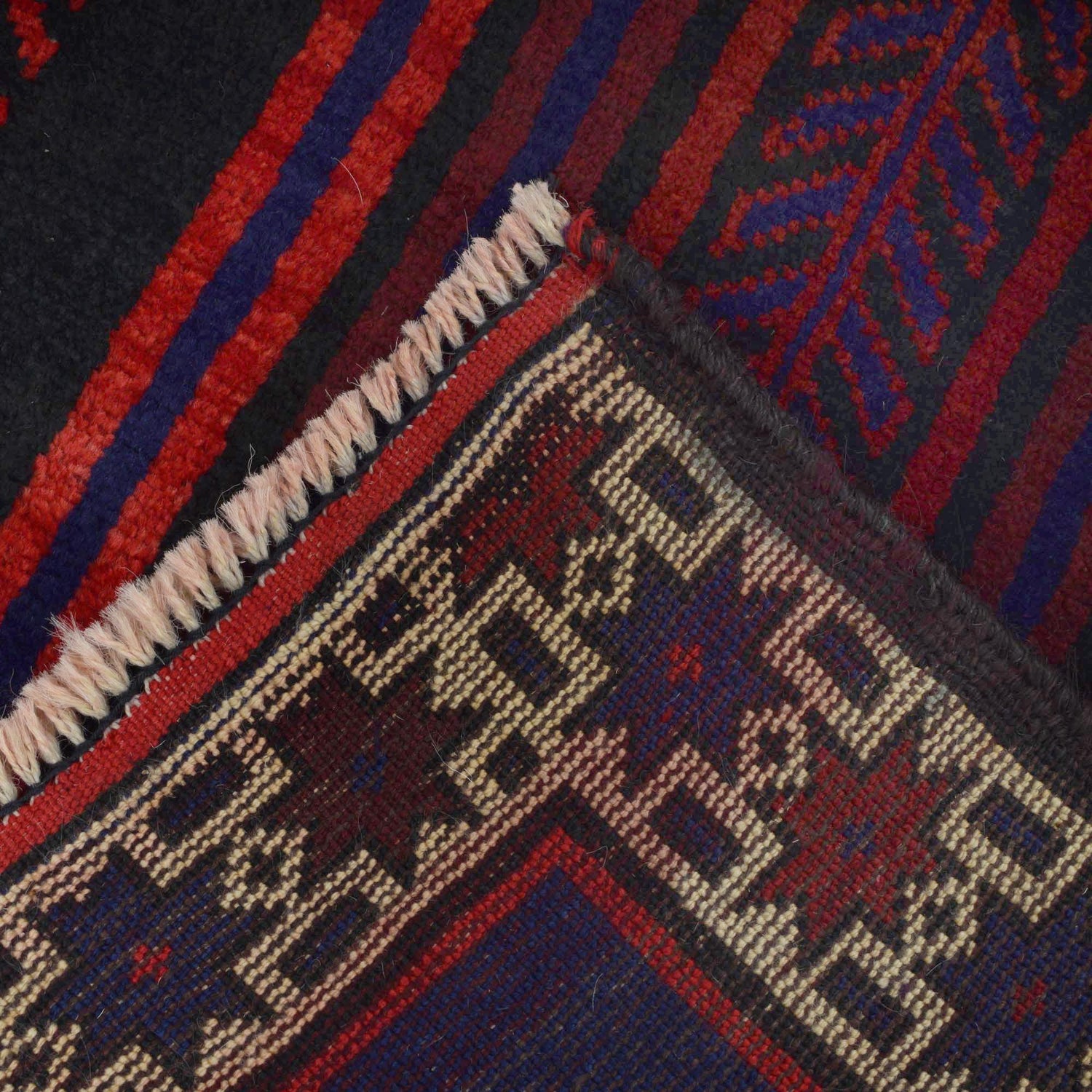 Baluchi Rug Handmade Navy Blue Geometric 3x5 ft