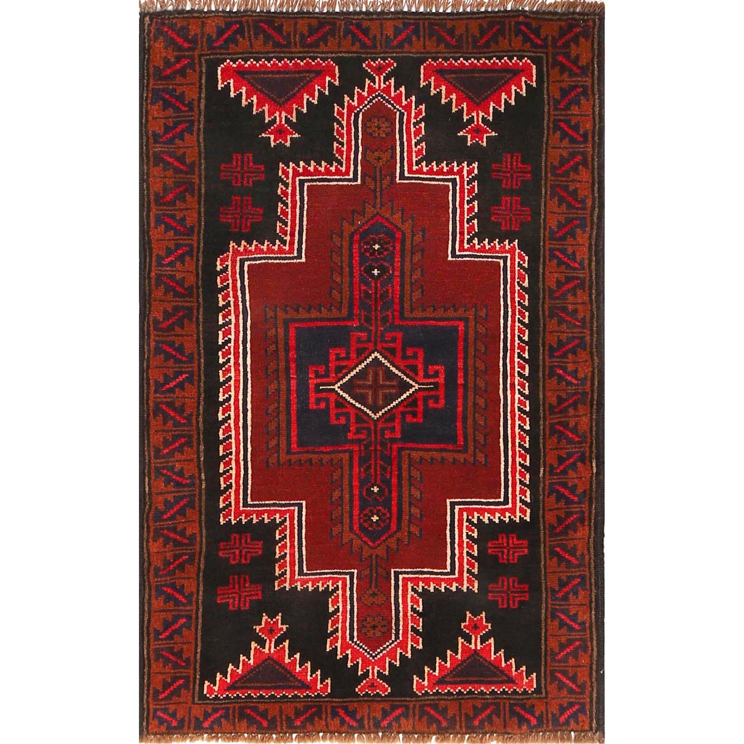 Baluchi Rug Handmade Multi Floral 2x4 ft