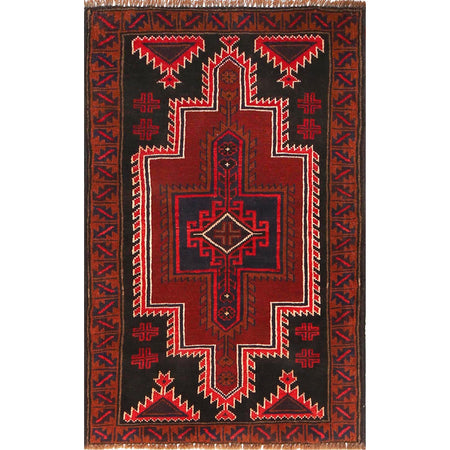 Baluchi Rug Handmade Multi Floral 2x4 ft