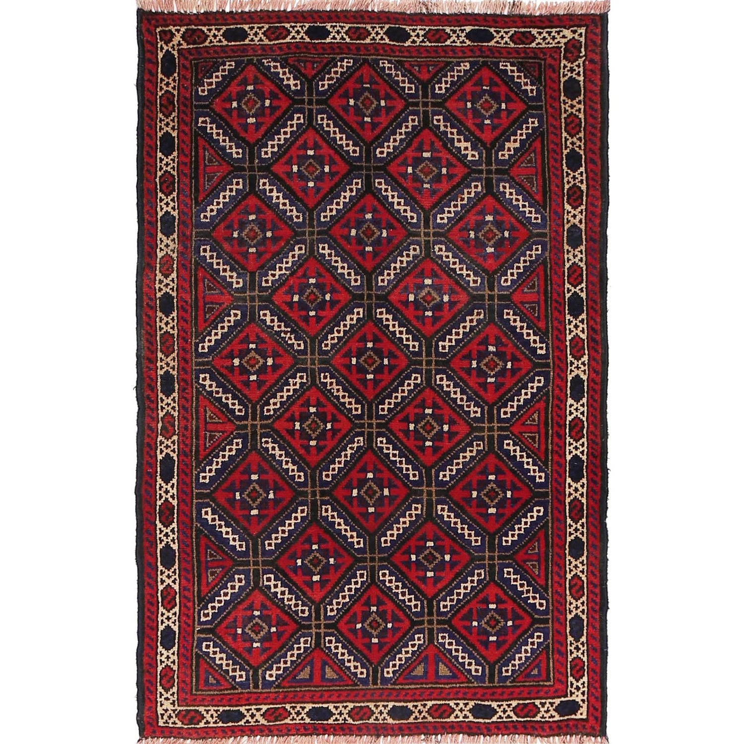 Baluchi Rug Handmade Multi Floral 2x4 ft