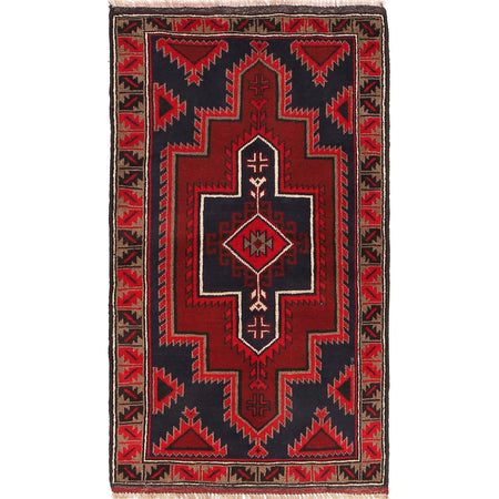 Baluchi Rug Handmade Multi Geometric 3x5 ft