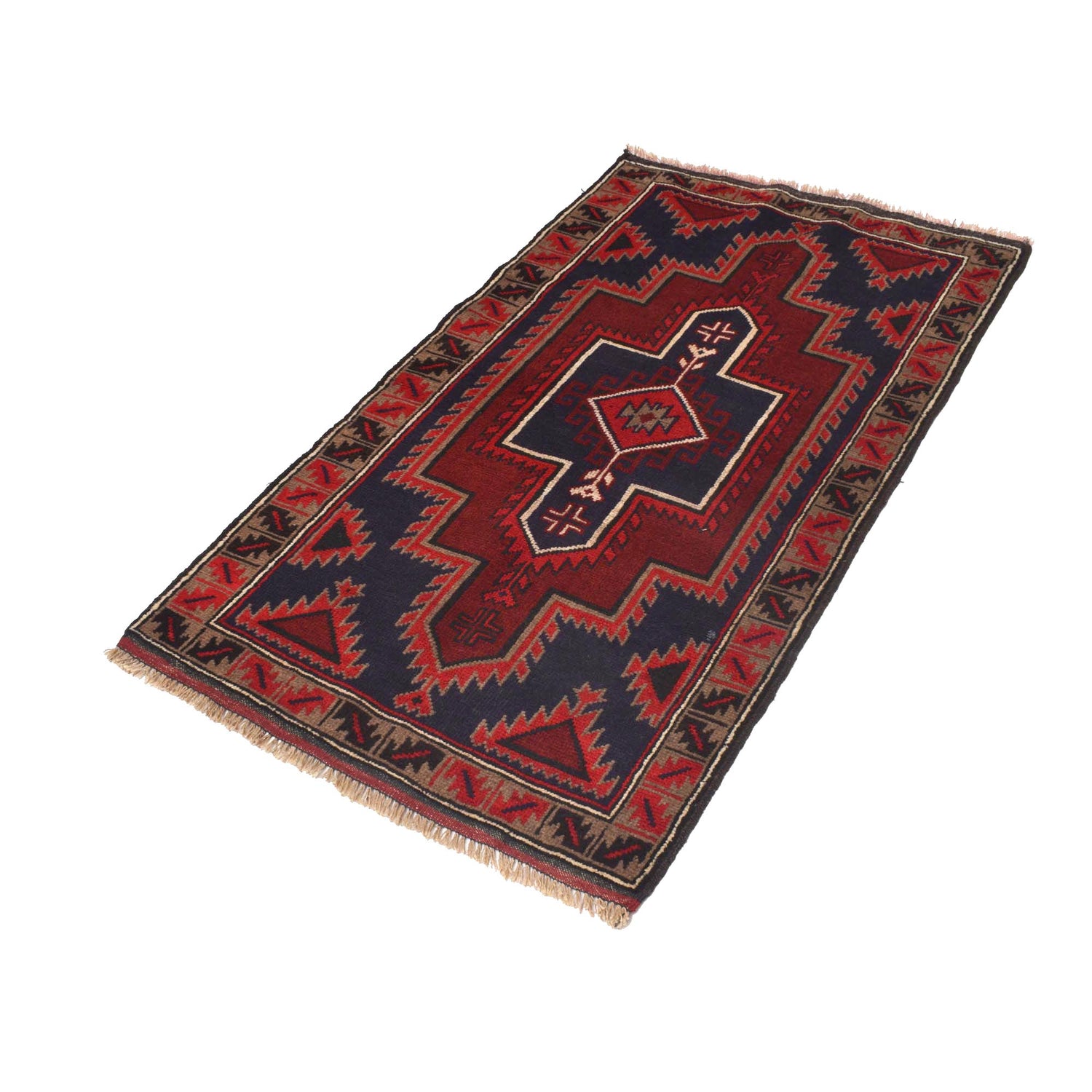 Baluchi Rug Handmade Multi Geometric 3x5 ft