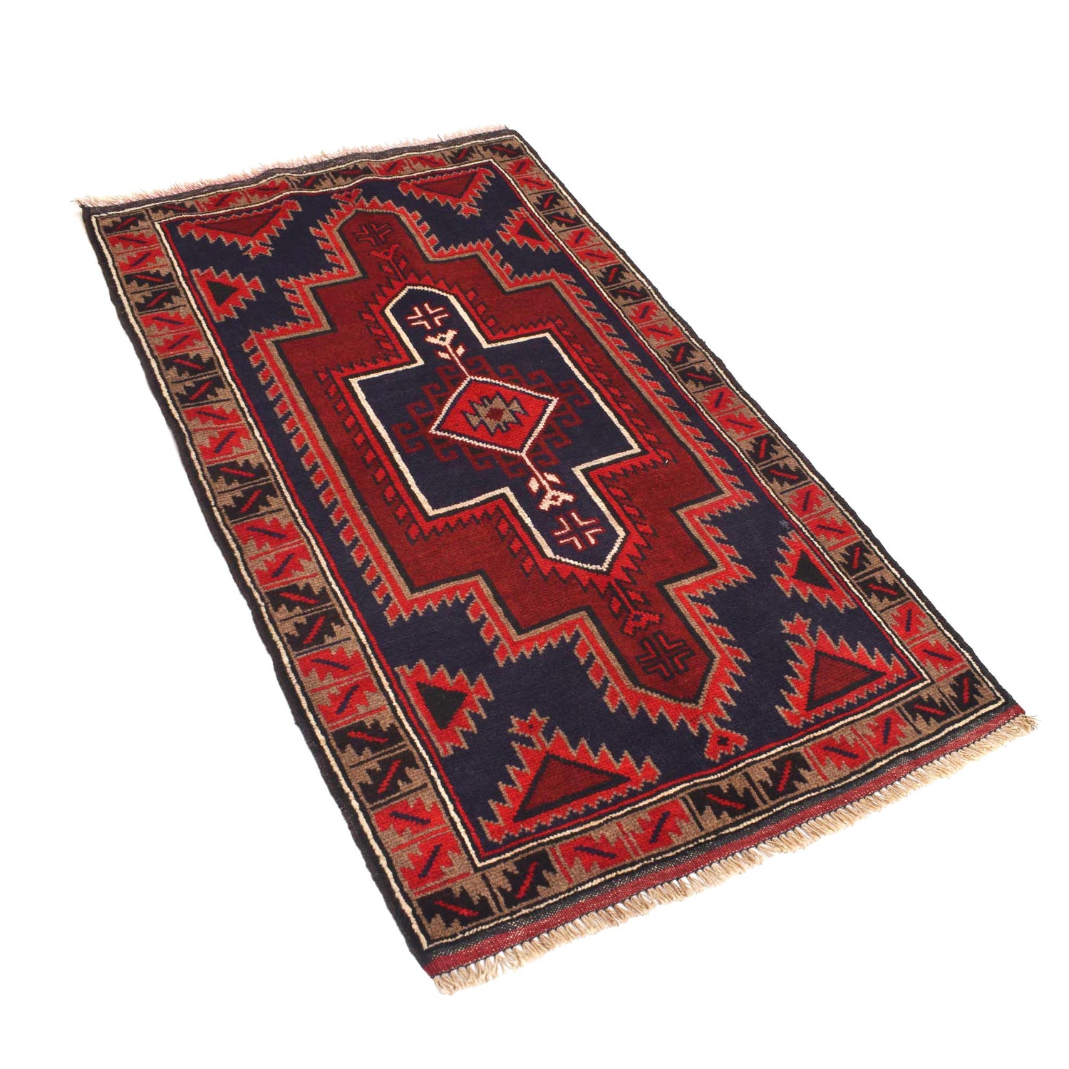 Baluchi Rug Handmade Multi Geometric 3x5 ft