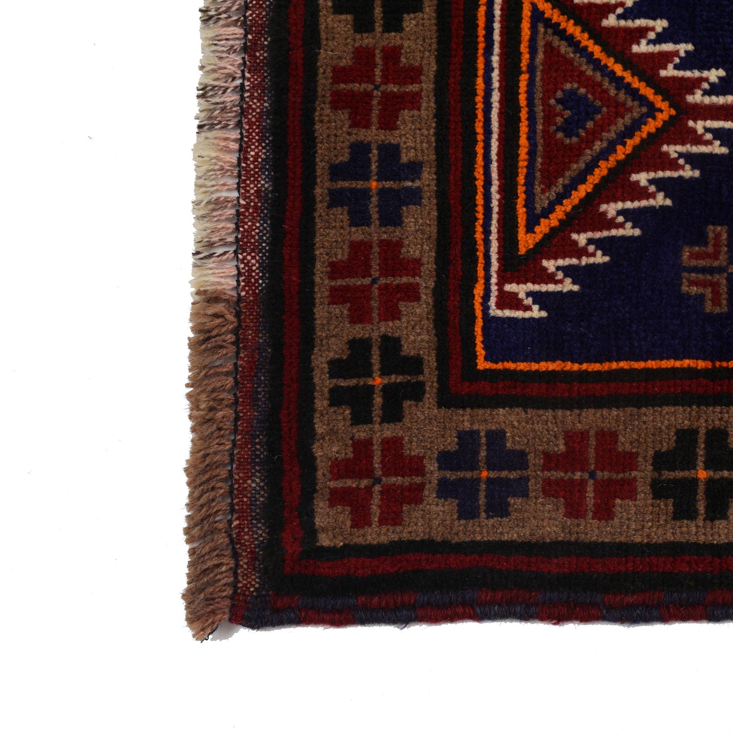 Baluchi Rug Handmade Navy Blue Geometric 3x5 ft