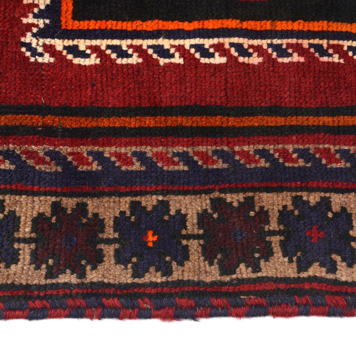 Baluchi Rug Handmade Navy Blue Geometric 3x5 ft