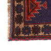 Baluchi Rug Handmade Navy Blue Geometric 3x5 ft