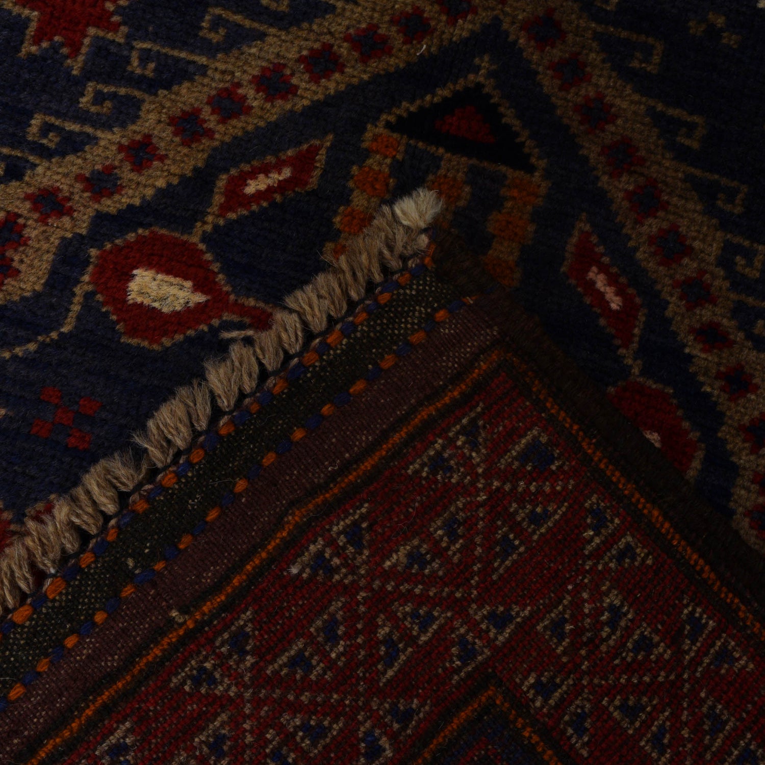 Baluchi Rug Handmade Blue Prayer Design 3x5 ft