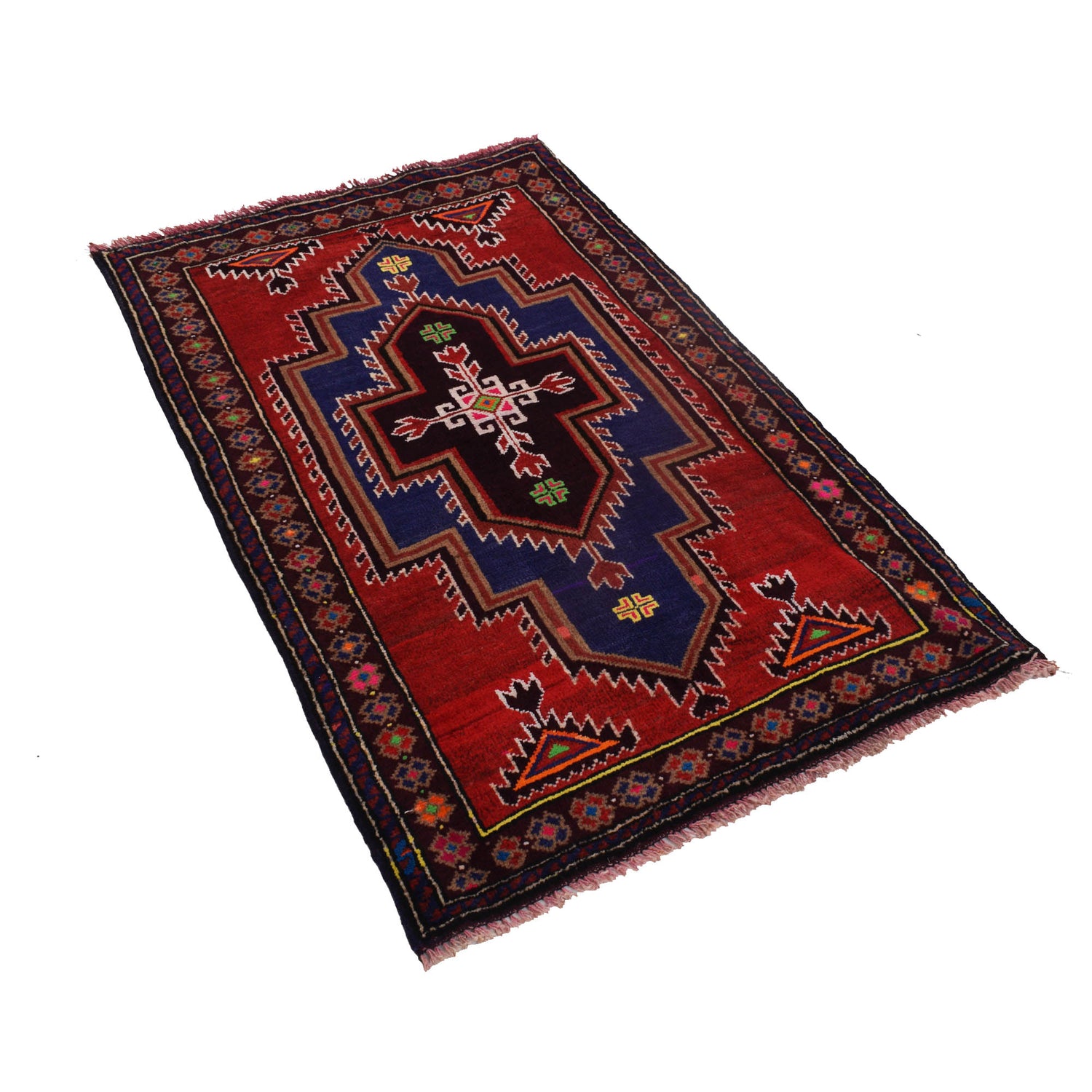 Baluchi Rug Handmade Multi Floral 2x4 ft