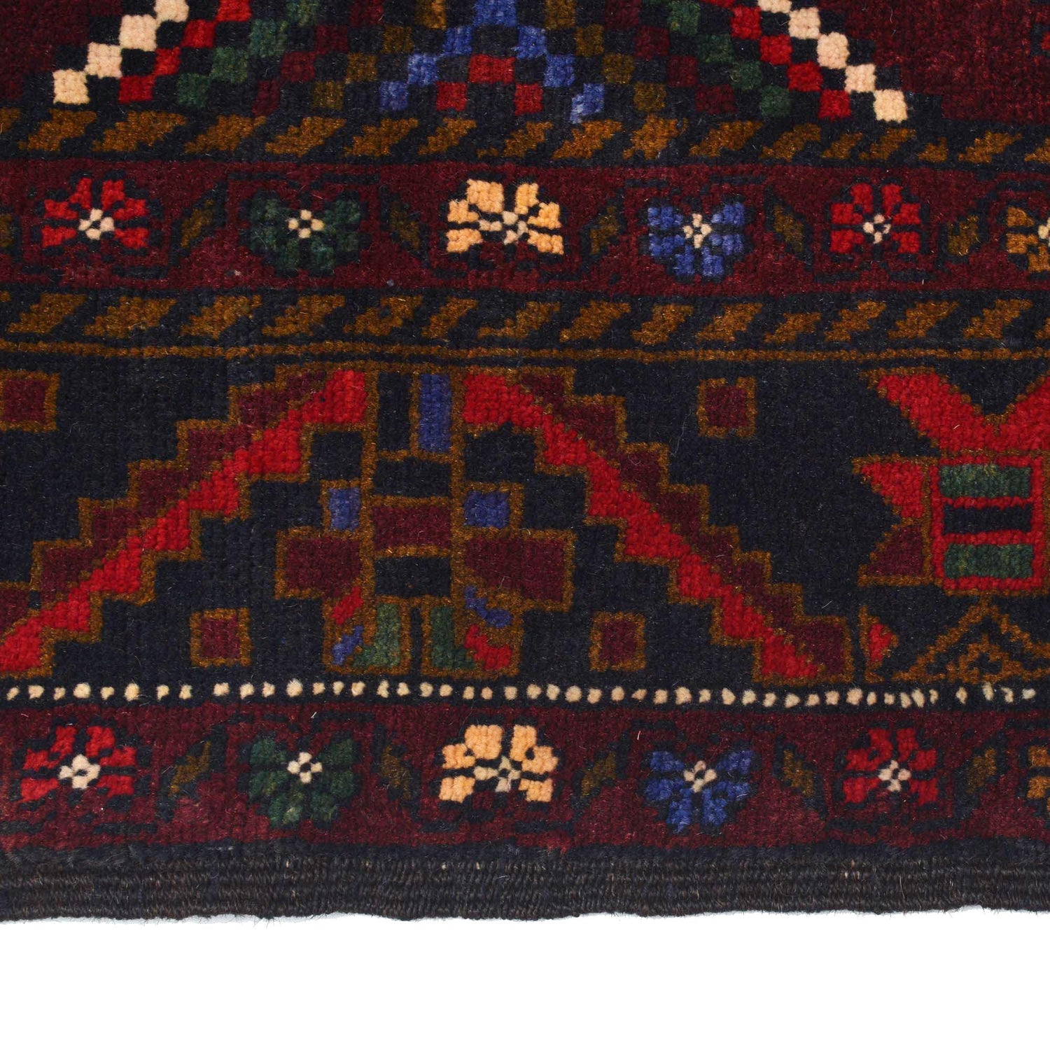 Baluchi Rug Handmade Multi Geometric 4x6 ft