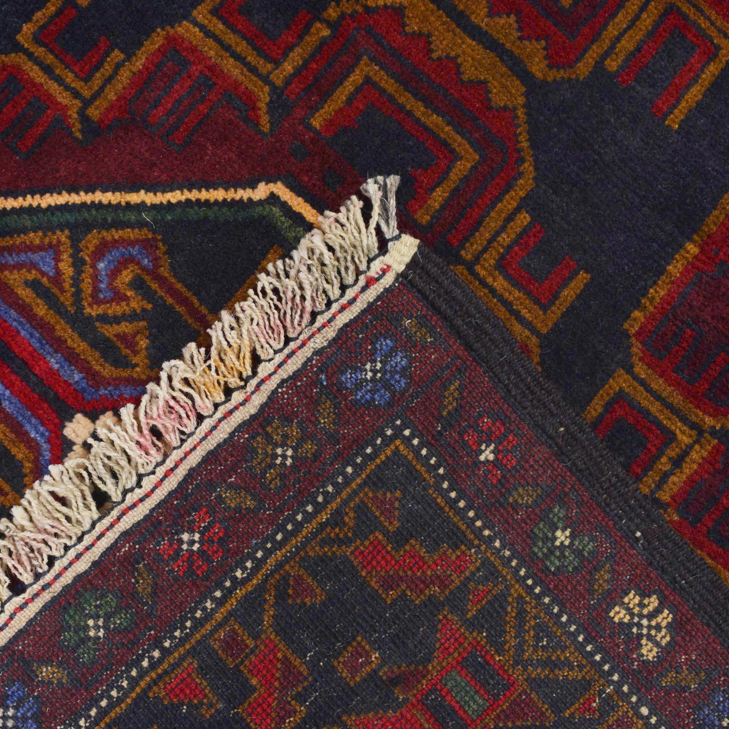 Baluchi Rug Handmade Multi Geometric 4x6 ft