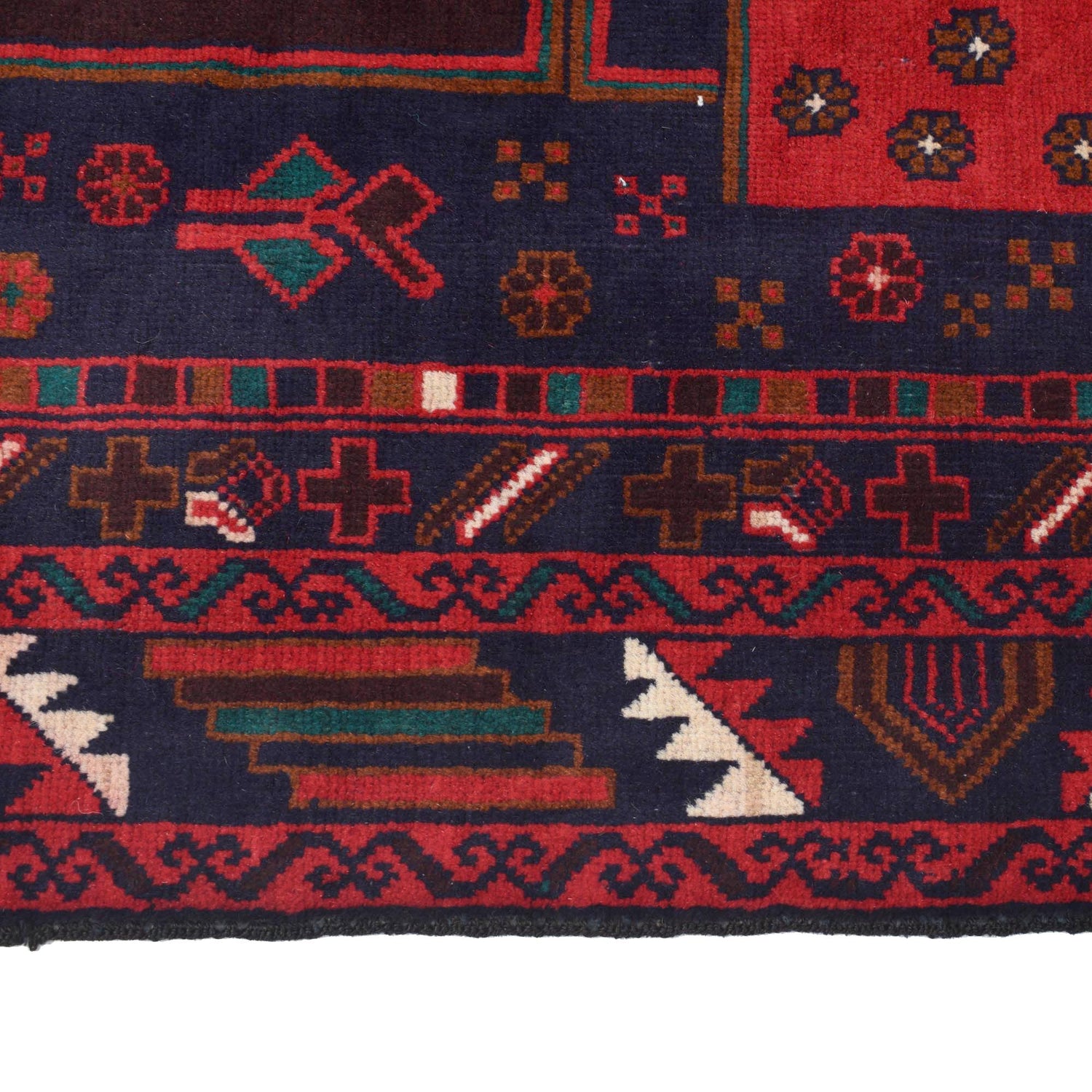Baluchi Rug Handmade Multi Geometric 4x6 ft