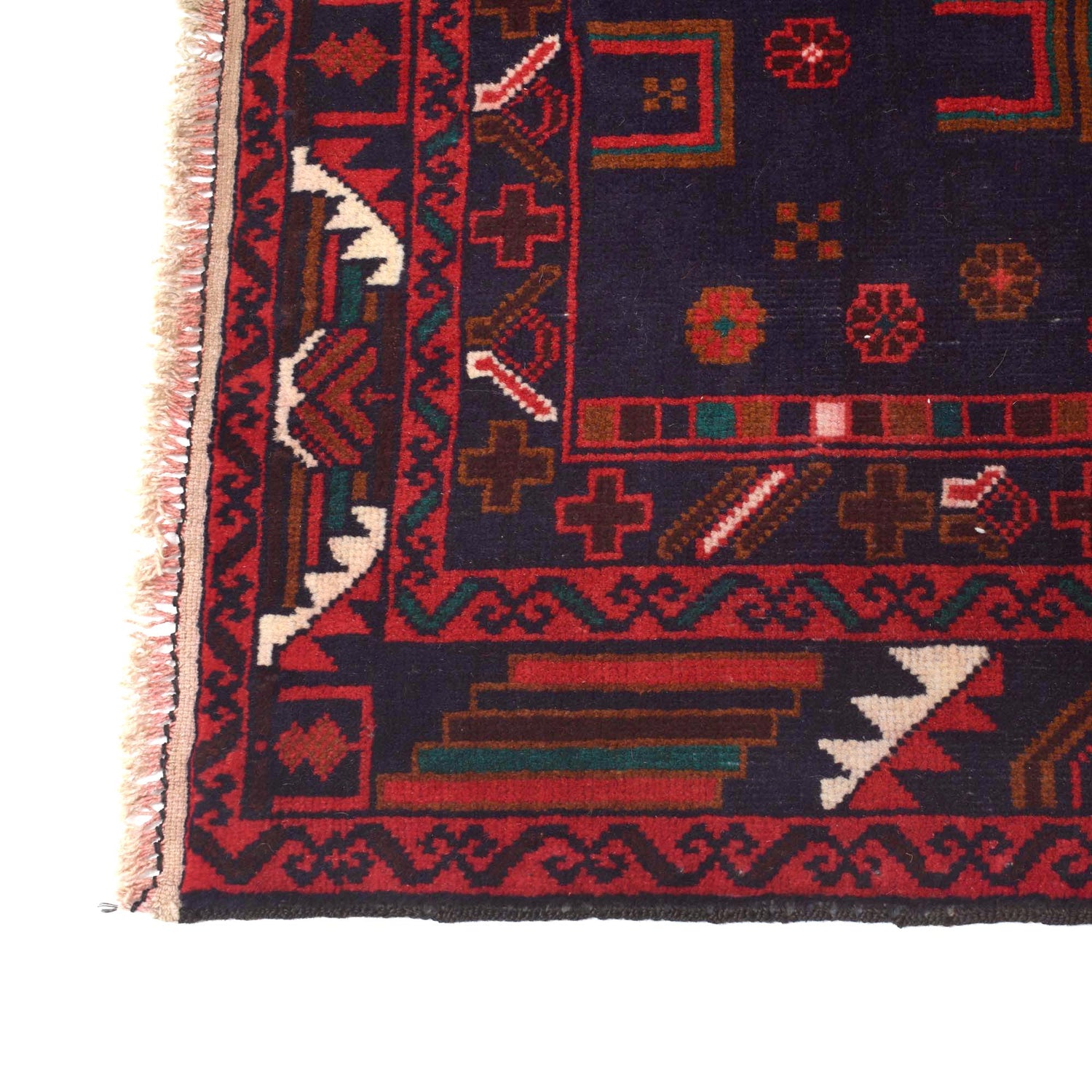 Baluchi Rug Handmade Multi Geometric 4x6 ft