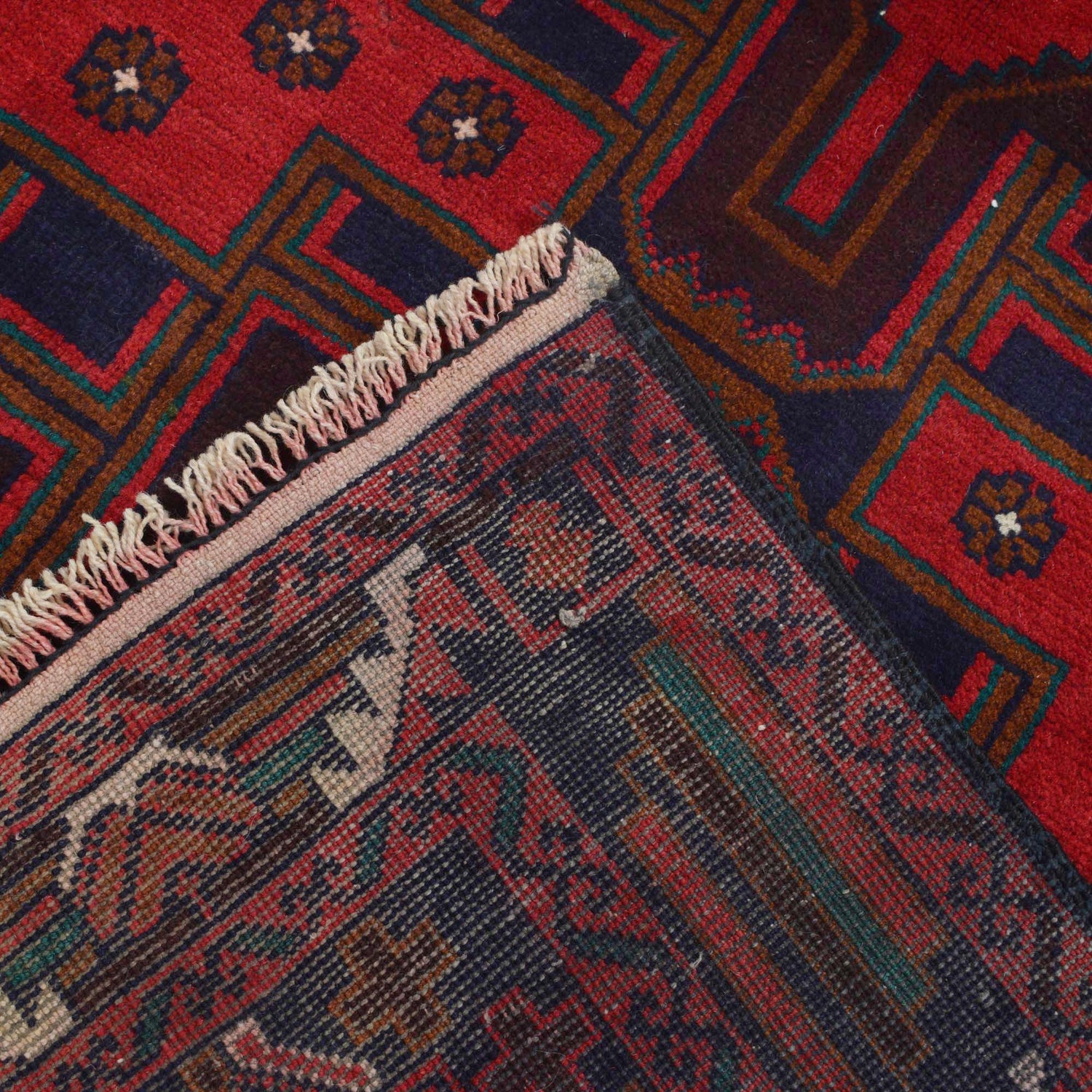 Baluchi Rug Handmade Multi Geometric 4x6 ft