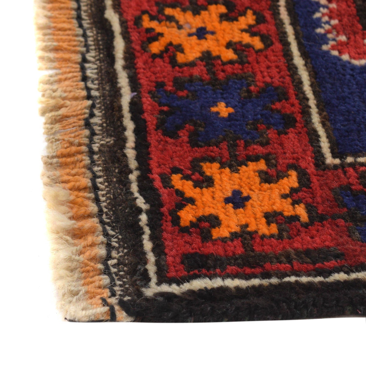Baluchi Rug Handmade Navy Blue Geometric 3x5 ft