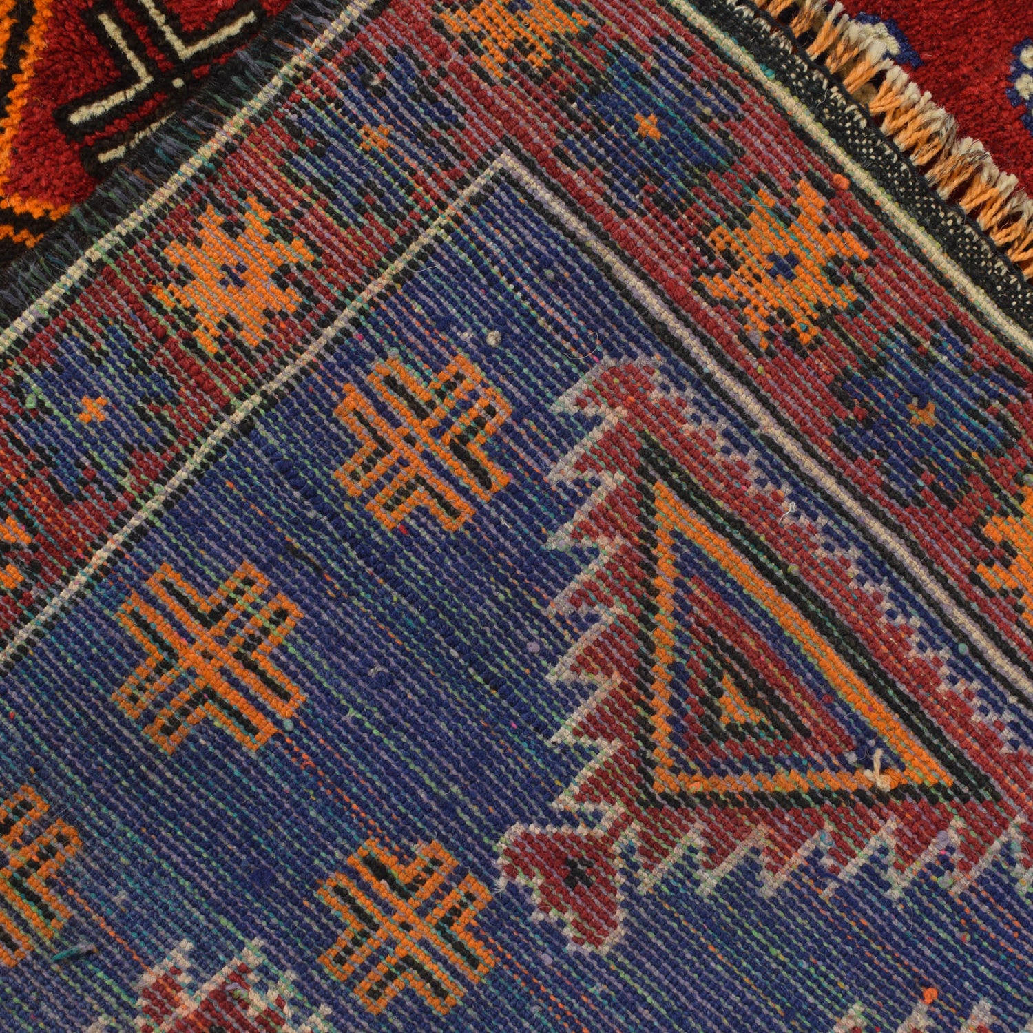Baluchi Rug Handmade Navy Blue Geometric 3x5 ft