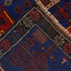 Baluchi Rug Handmade Navy Blue Floral 2x4 ft
