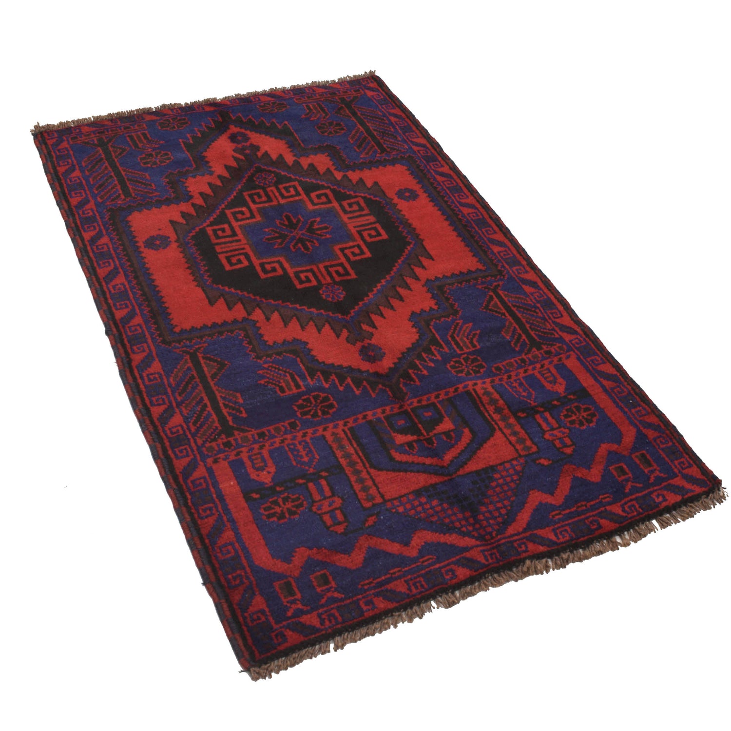 Baluchi Rug Handmade Blue Prayer Design 3x5 ft