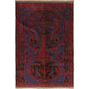 Baluchi Rug Handmade Navy Blue Floral 3x5 ft