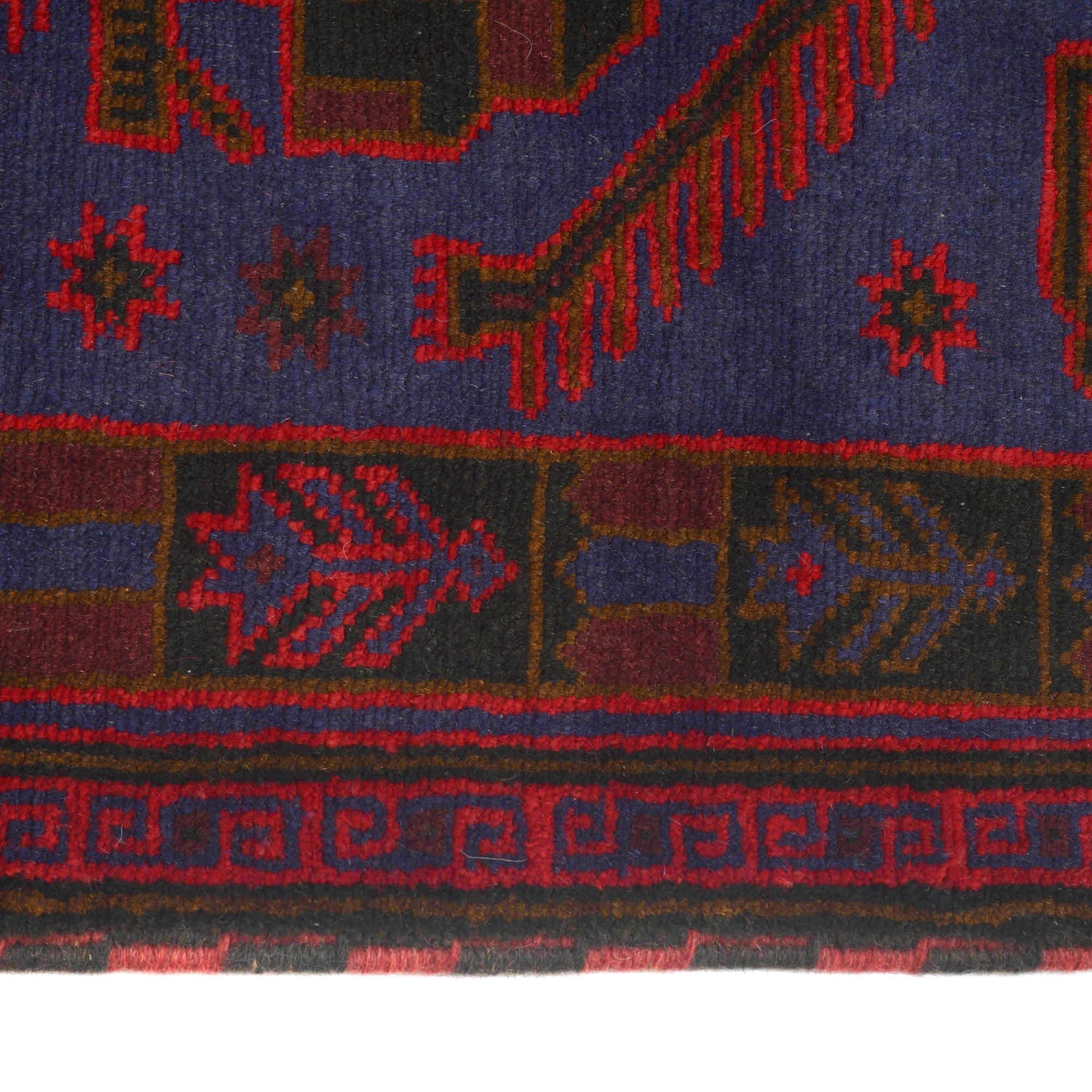 Baluchi Rug Handmade Navy Blue Floral 3x5 ft