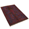 Baluchi Rug Handmade Navy Blue Floral 3x5 ft