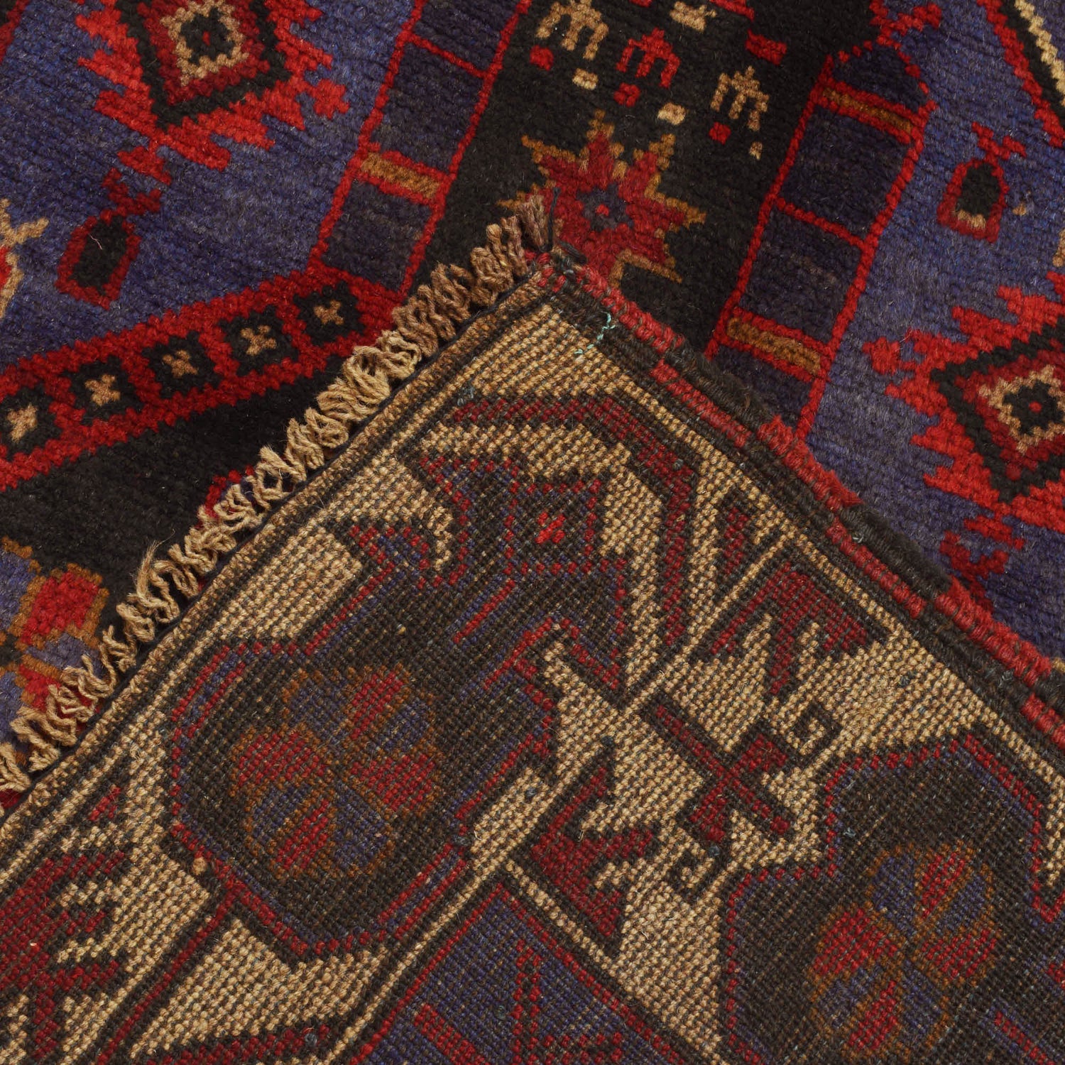 Baluchi Rug Handmade Blue Prayer Design 3x5 ft