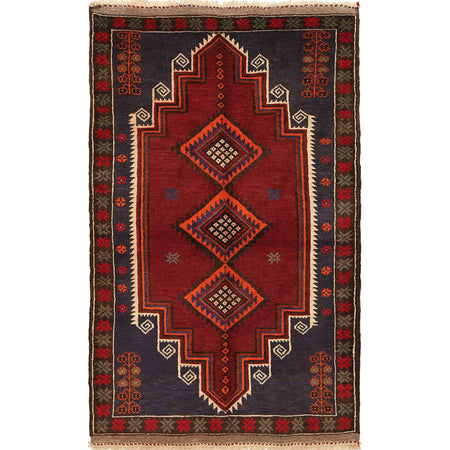 Baluchi Rug Handmade Multi Floral 3x5 ft