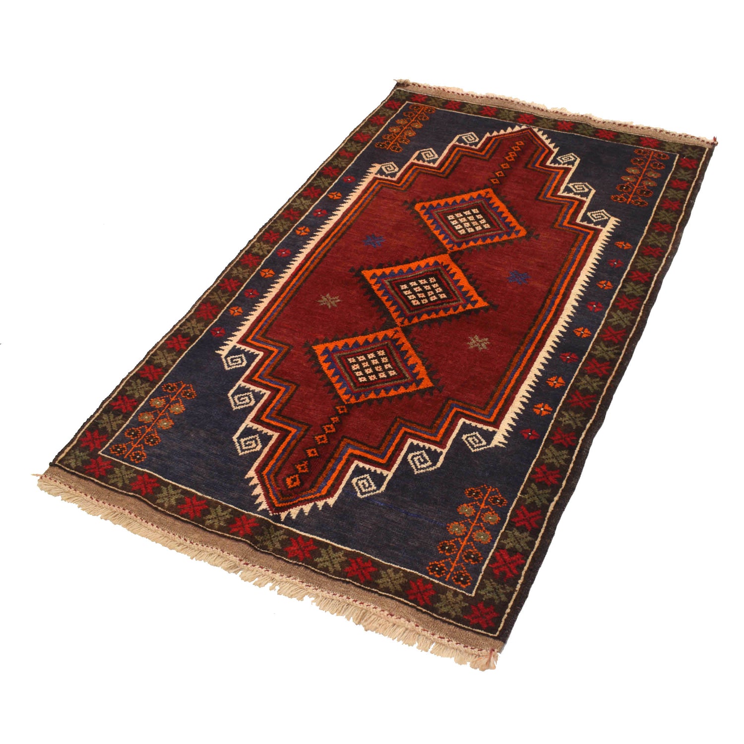 Baluchi Rug Handmade Multi Floral 3x5 ft