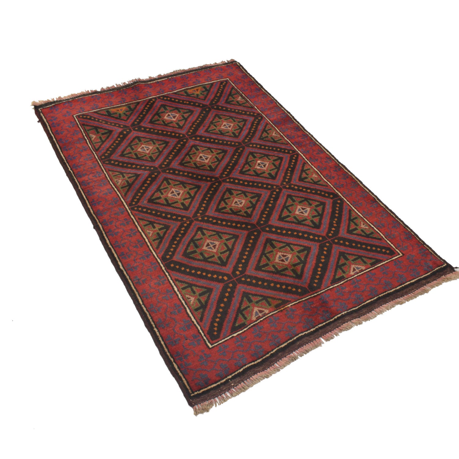 Baluchi Rug Handmade Multi Floral 2x4 ft