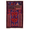 Baluchi Rug Handmade Blue Prayer Design 3x5 ft