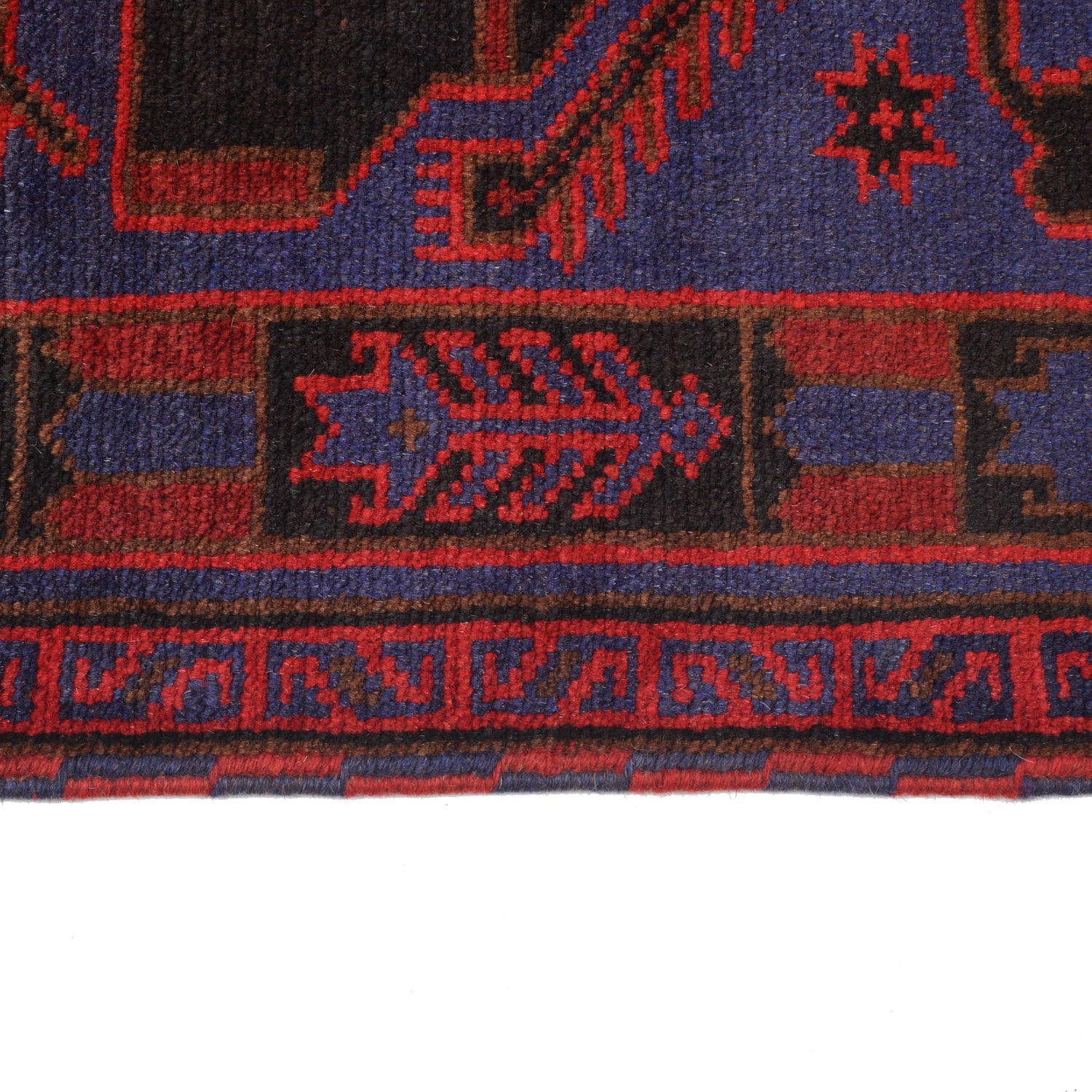 Baluchi Rug Handmade Navy Blue Floral 3x5 ft