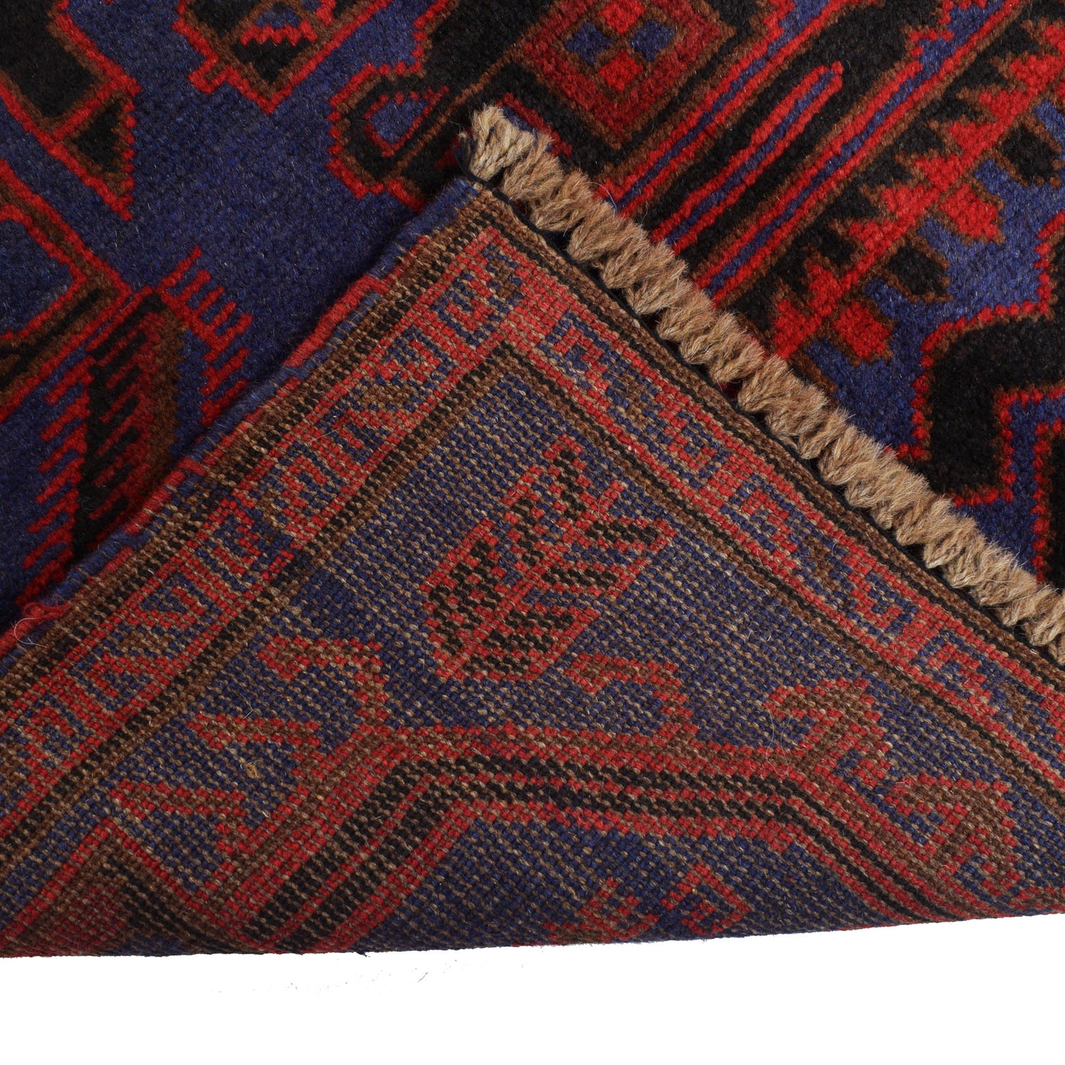 Baluchi Rug Handmade Navy Blue Floral 3x5 ft