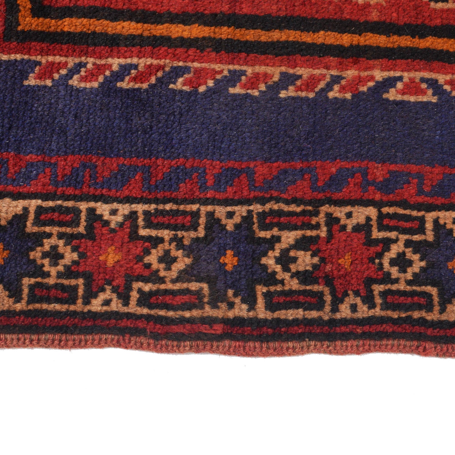 Baluchi Rug Handmade Navy Blue Geometric 3x5 ft