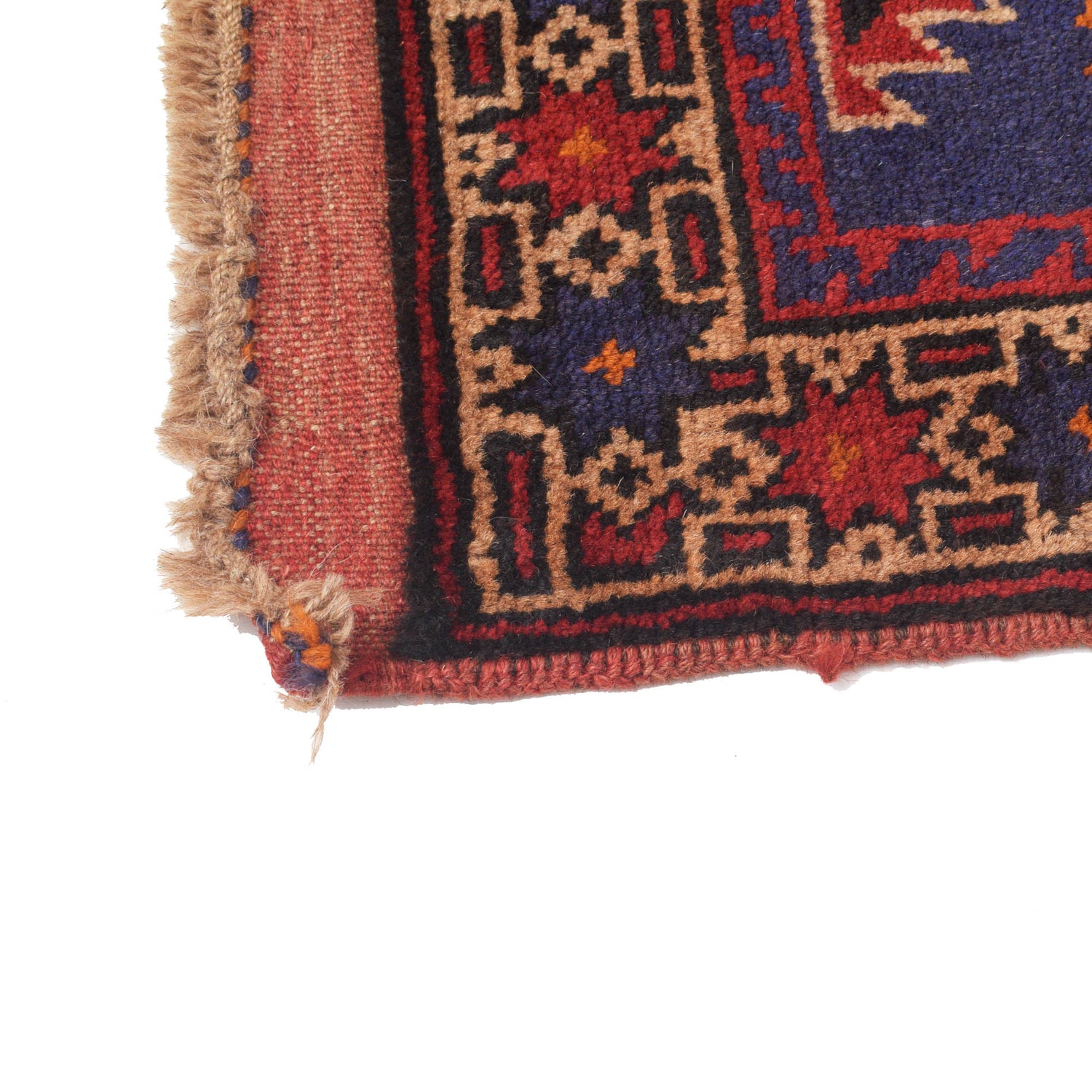 Baluchi Rug Handmade Navy Blue Geometric 3x5 ft