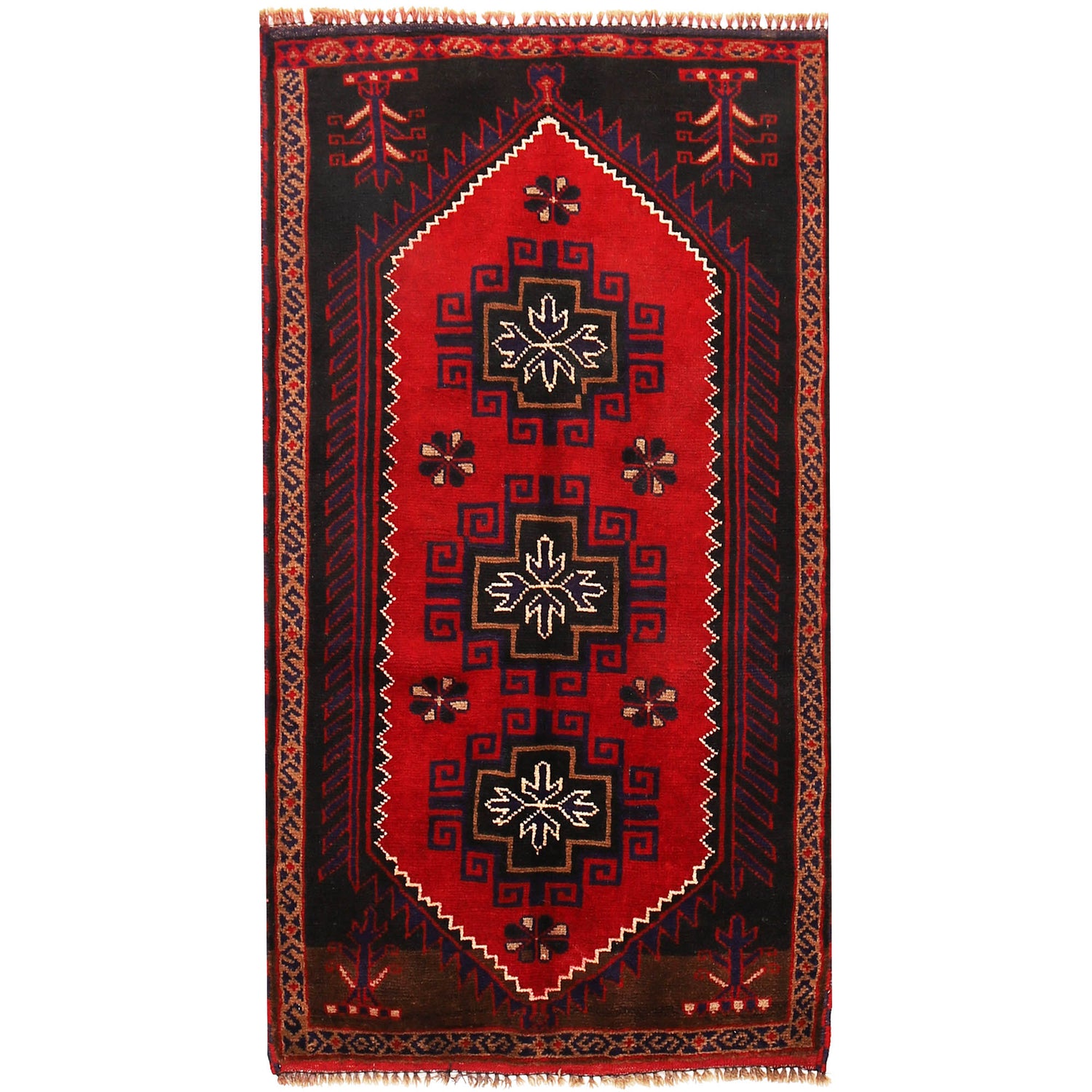 Baluchi Rug Handmade Multi Floral 3x5 ft