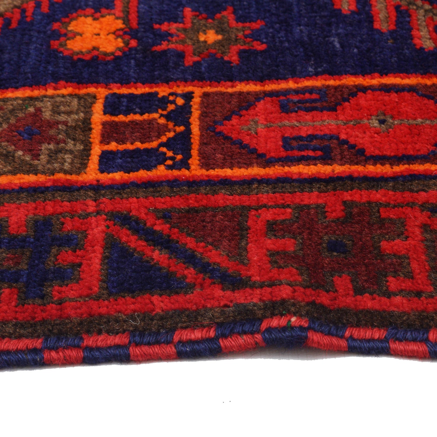 Baluchi Rug Handmade Navy Blue Floral 3x5 ft