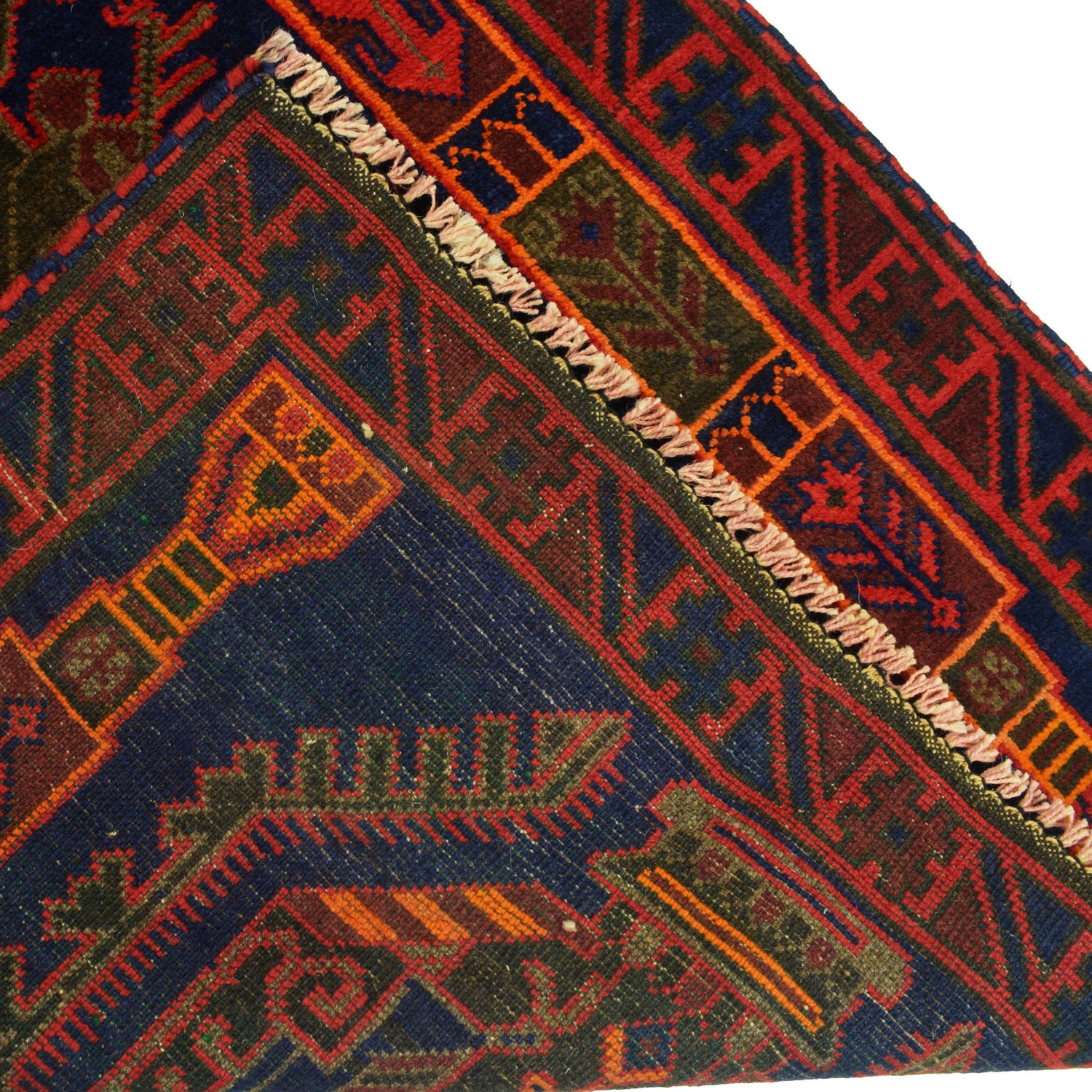 Baluchi Rug Handmade Navy Blue Floral 3x5 ft