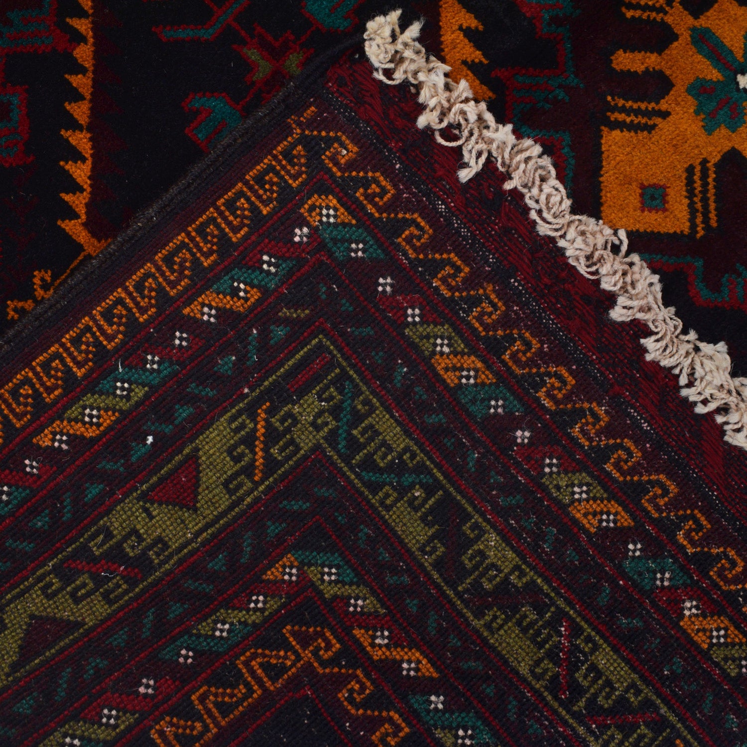 Baluchi Rug Handmade Multi Geometric 4x6 ft