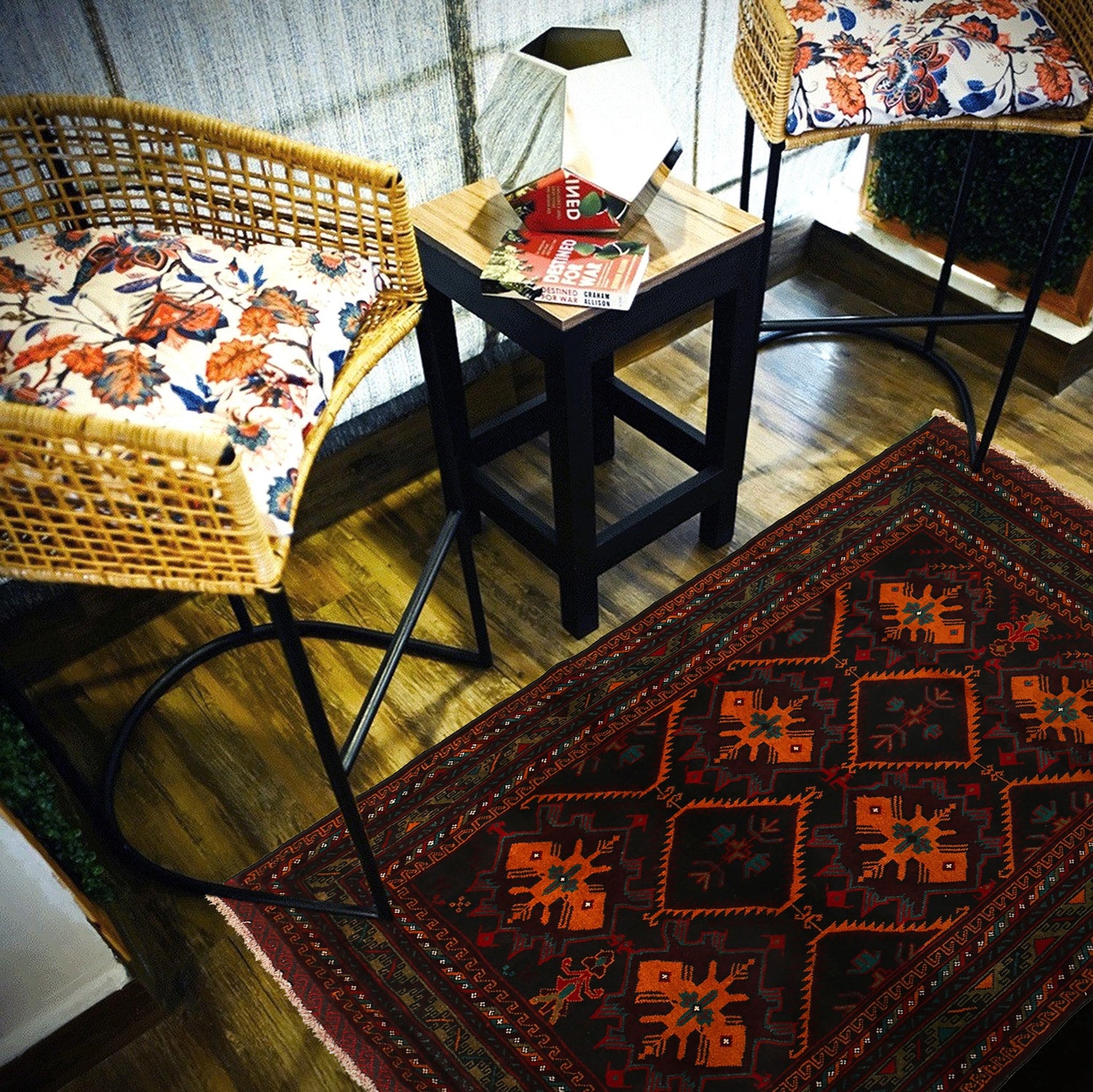 Baluchi Rug Handmade Multi Geometric 4x6 ft