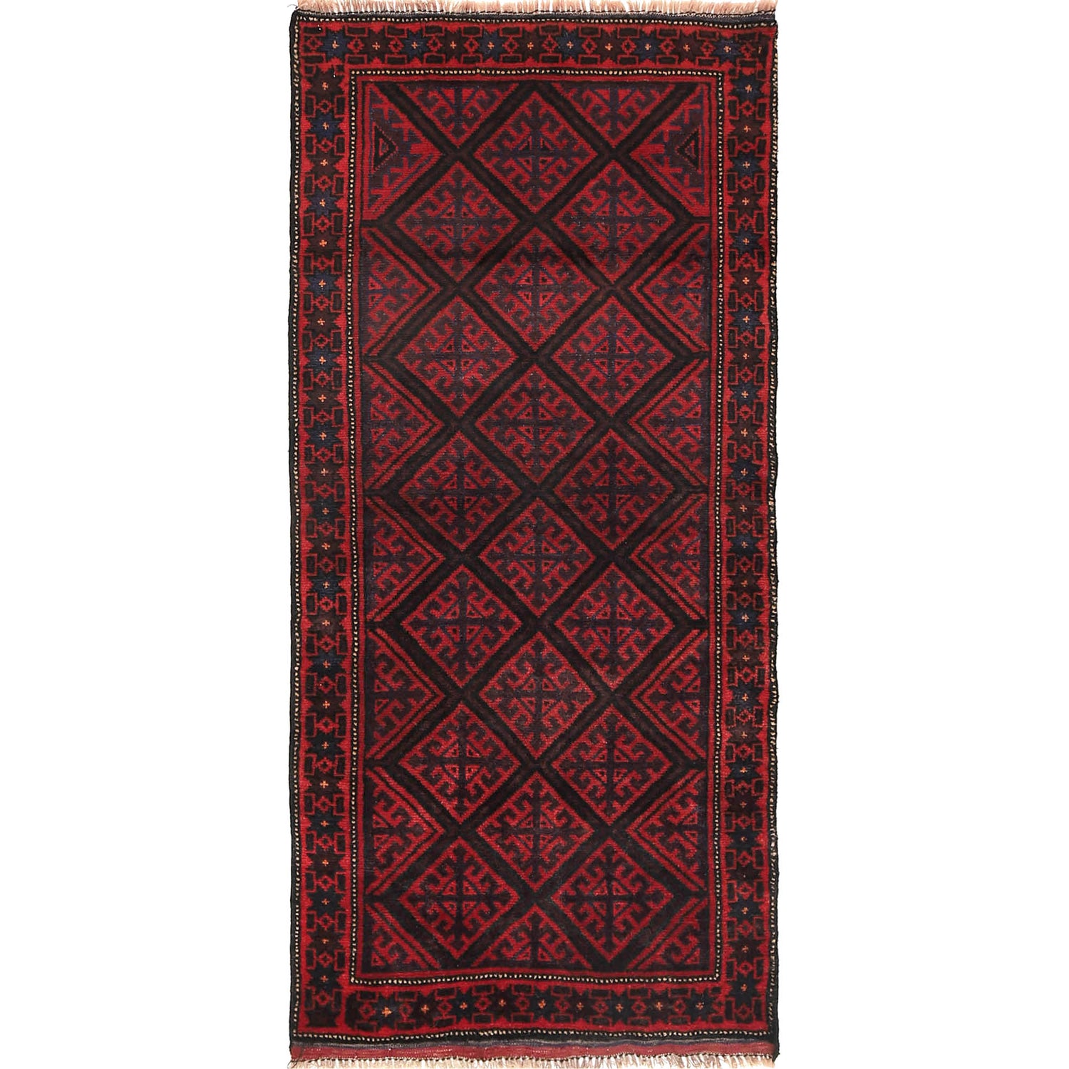 Baluchi Runner Rug Handmade Red 6' Runner