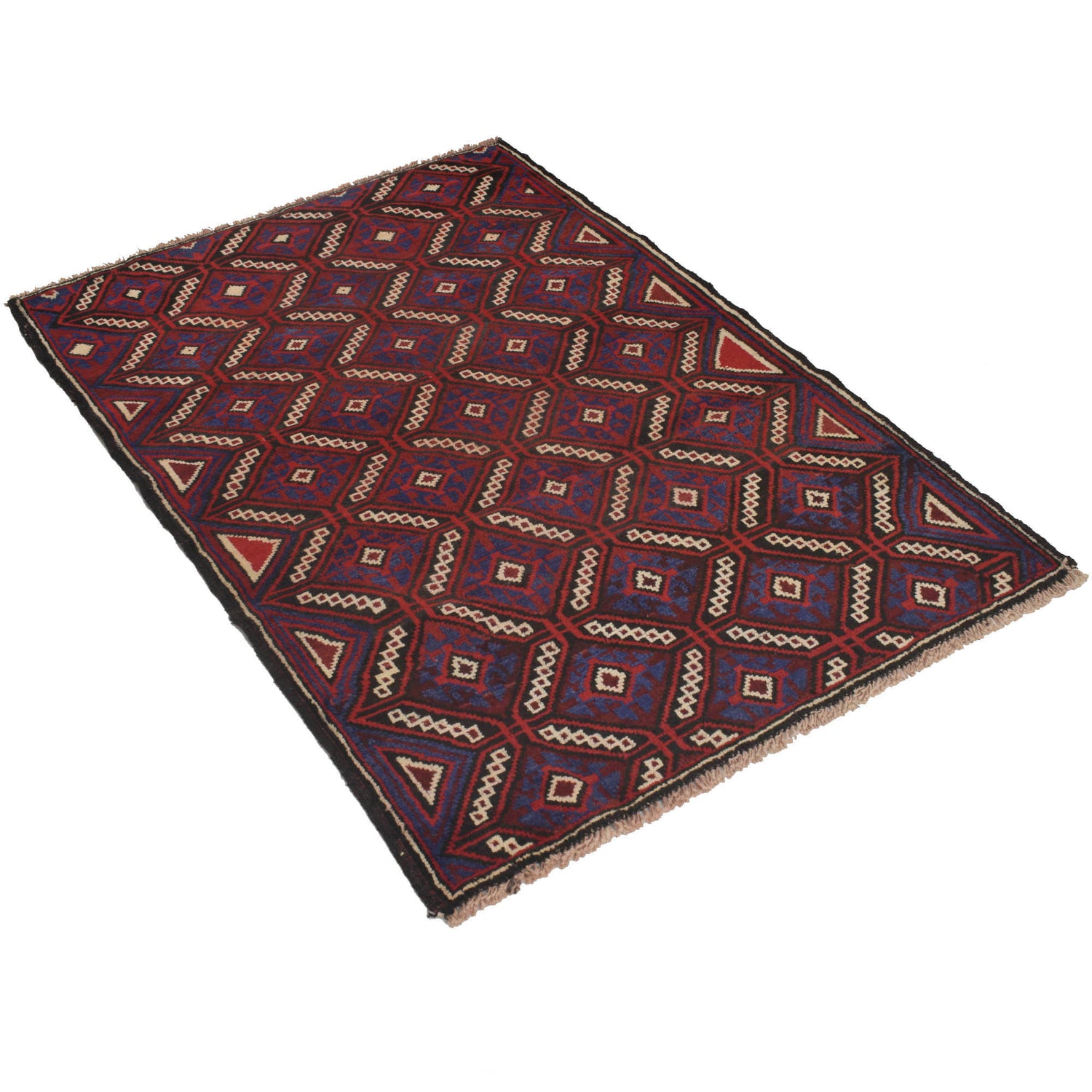 Baluchi Rug Handmade Multi Geometric 3x5 ft