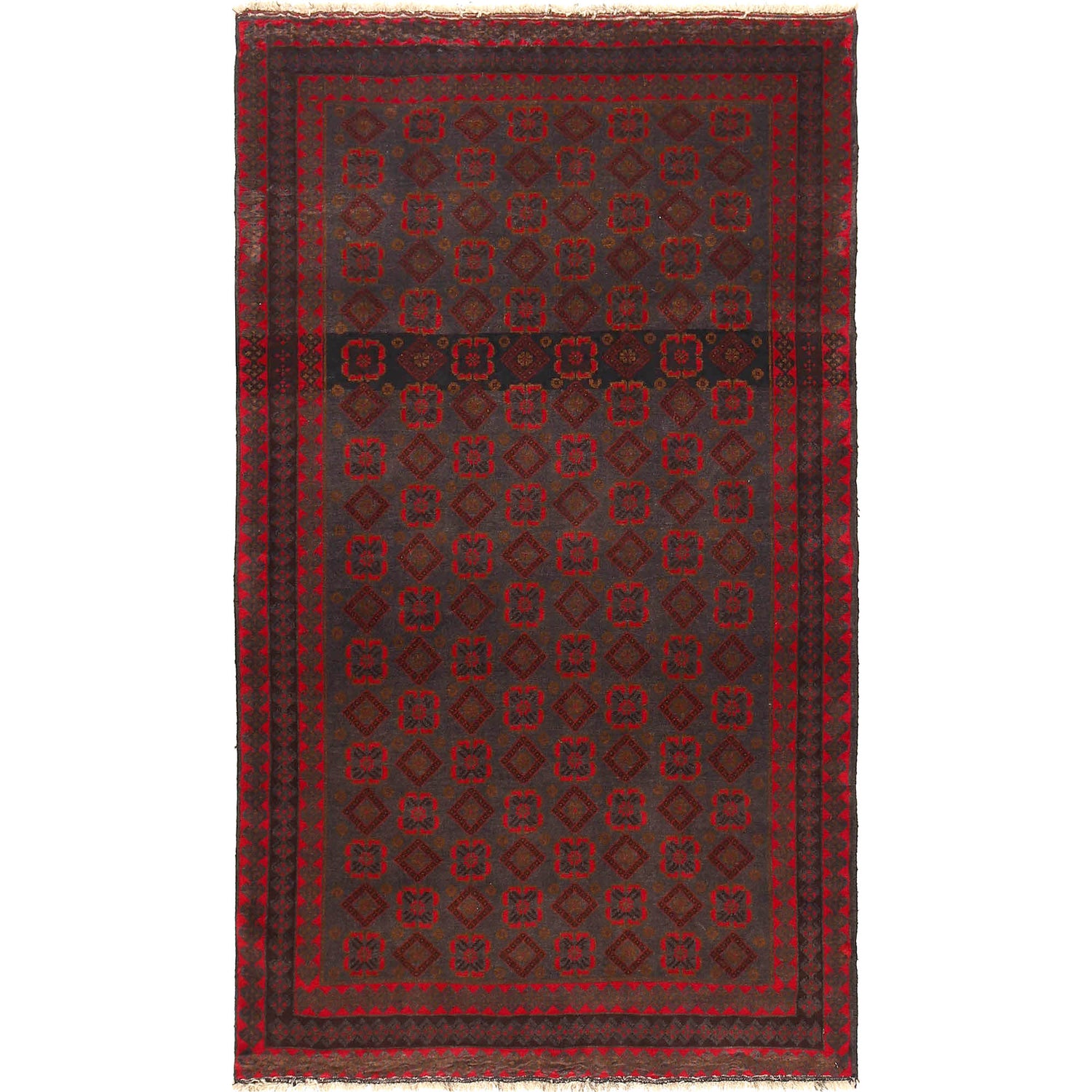 Baluchi Rug Handmade Multi Geometric 4x6 ft